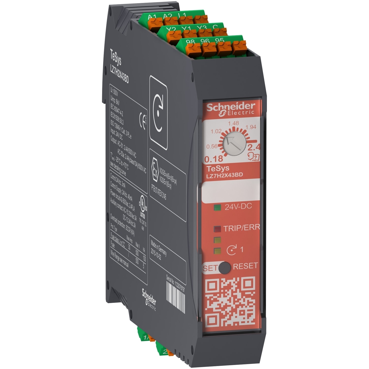 Schneider Electric - TeSys H - démarreur hybride - 1 sens - 3kW 400V - 24Vcc - ressort - Safety