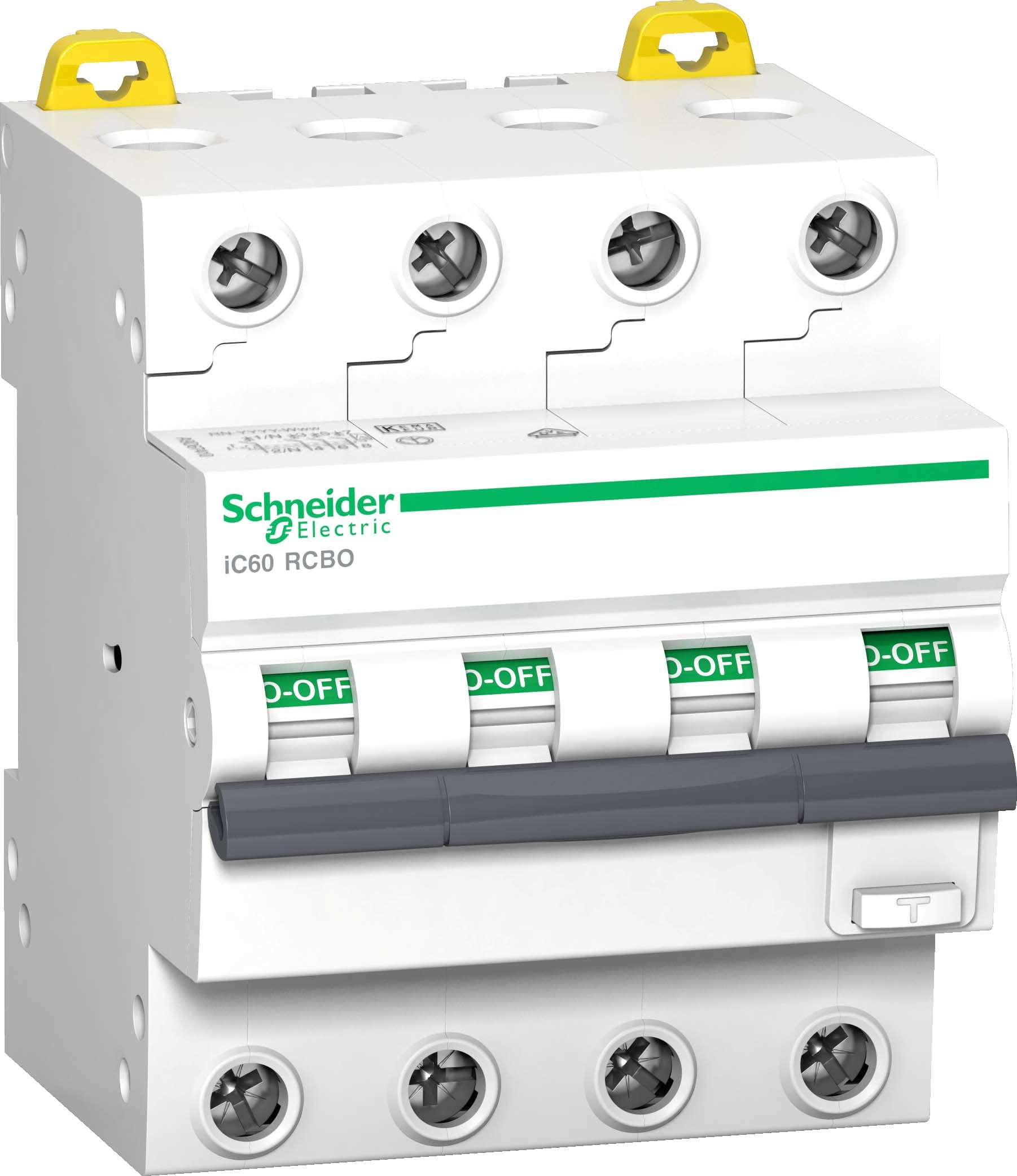 Schneider Electric - Acti9 iC60 RCBO - Disjoncteur diff. 400Vca - 4P 10A 30mA - Crb C 6kA - Type A-SI