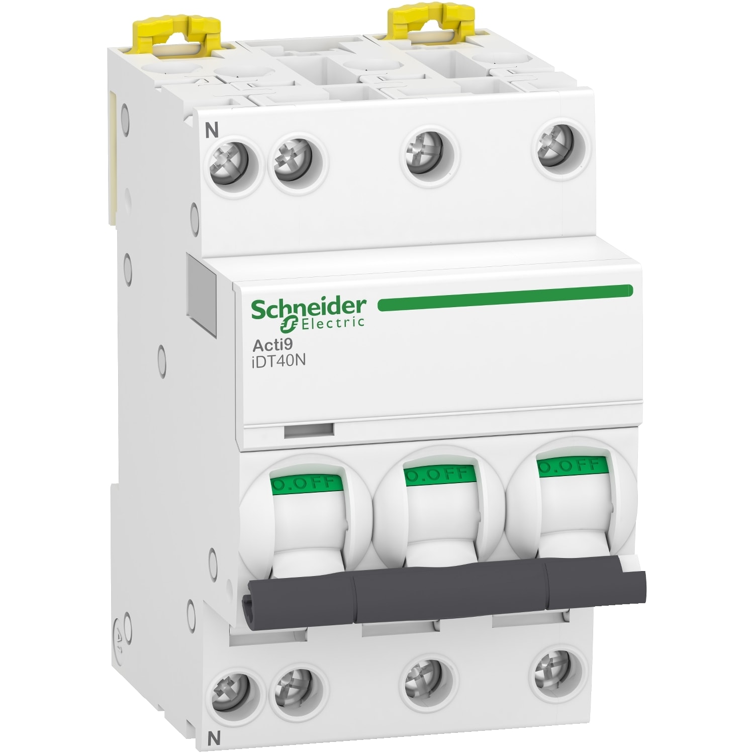 Schneider Electric - Acti9 iDT40N - Disjoncteur modulaire - 3P+N - 25A - Courbe C - 6000A-10kA