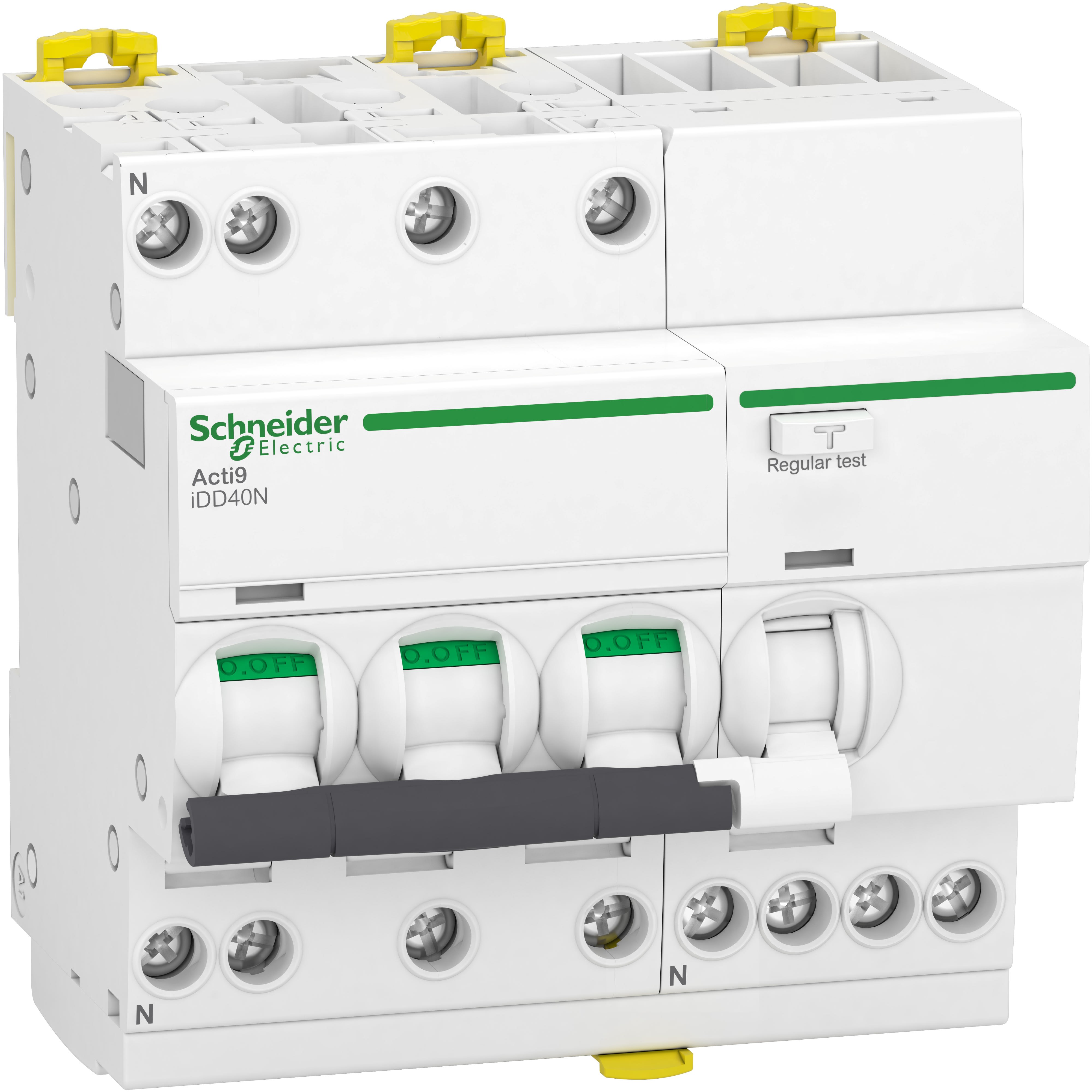 Schneider Electric - Acti9 iDD40N - Disjoncteur dif. - 3P+N 40A - Crb C - 6000A/10kA - 300mA Type AC
