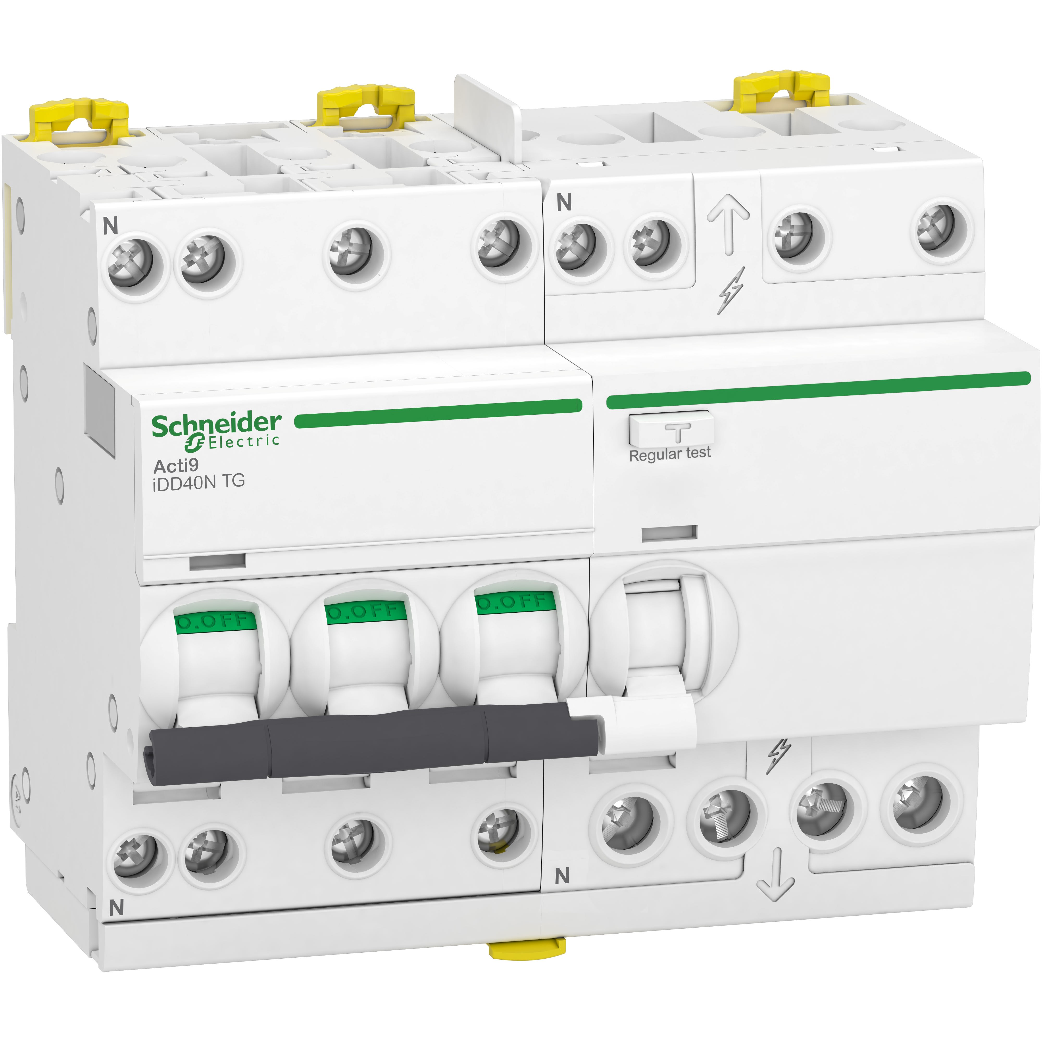 Schneider Electric - Acti9 iDD40N - Disj dif. tête de grp 3P+N 40A - C - 6000A/10kA - 30mA Type A-SI