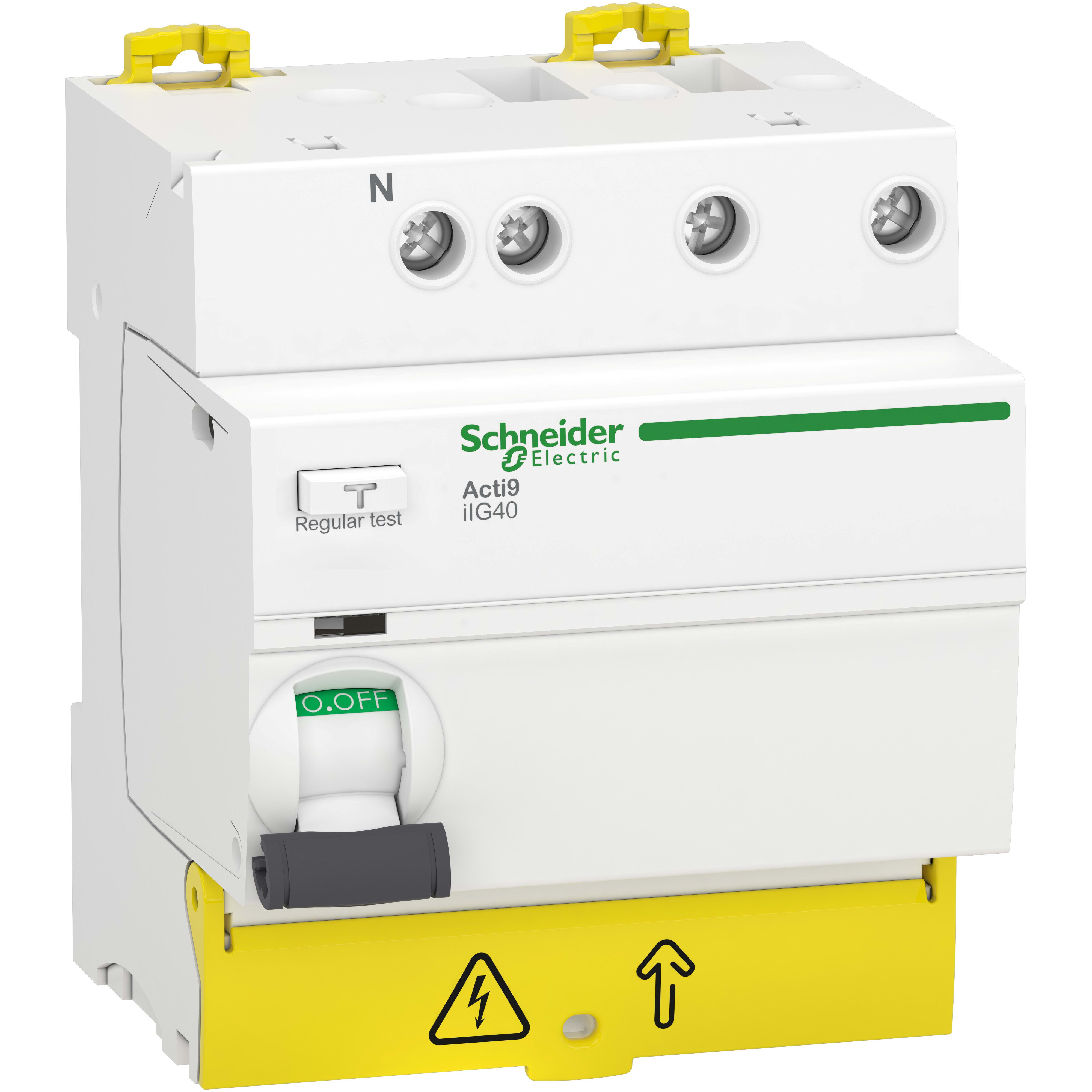 Schneider Electric - Acti9 iIG40 - Inter. diff tête de groupe - 3P+N - 25A - 30mA - Type AC
