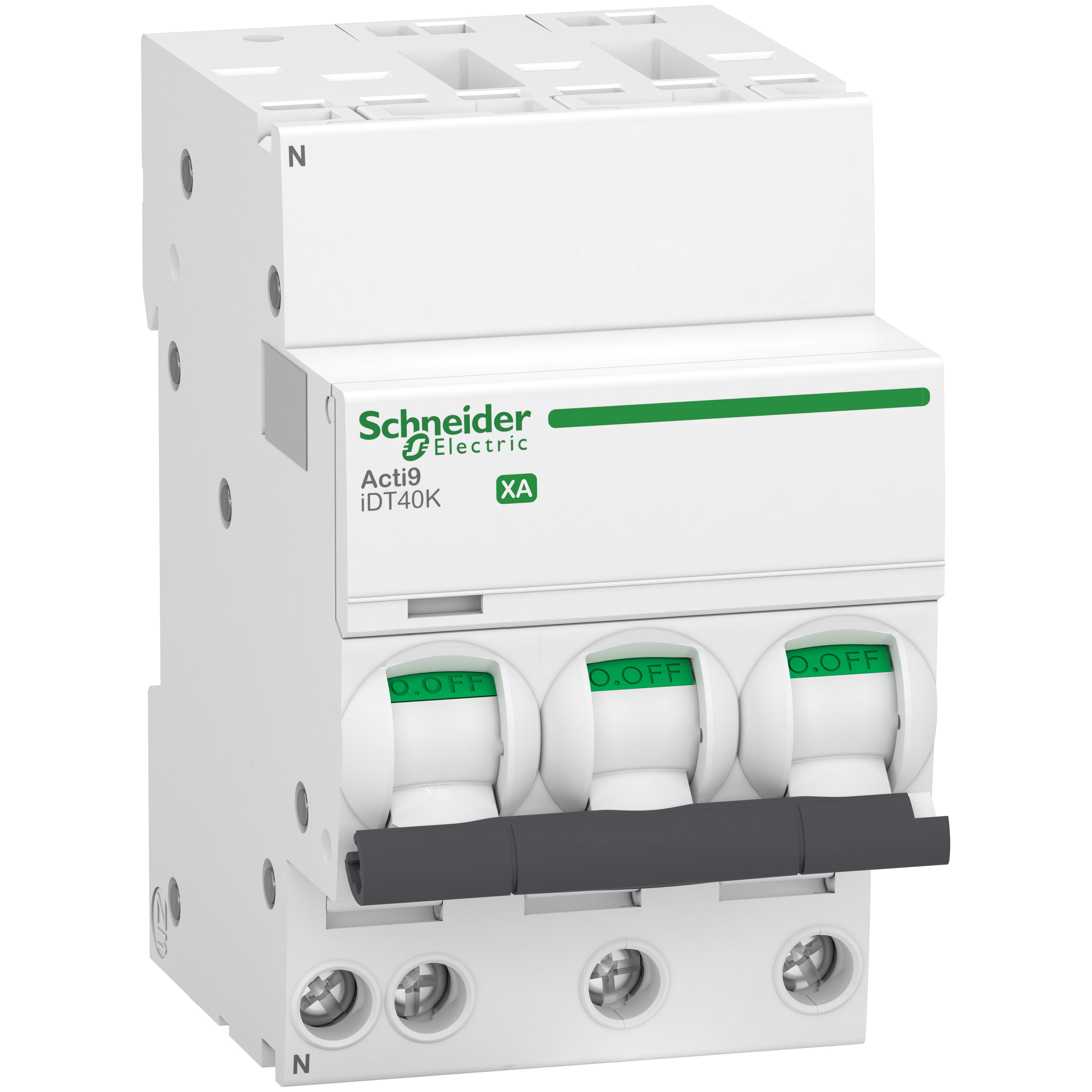 Schneider Electric - Acti9 iDT40K XA - Disjoncteur modulaire auto/vis - 3P+N - 16A - Courbe C - 4,5kA