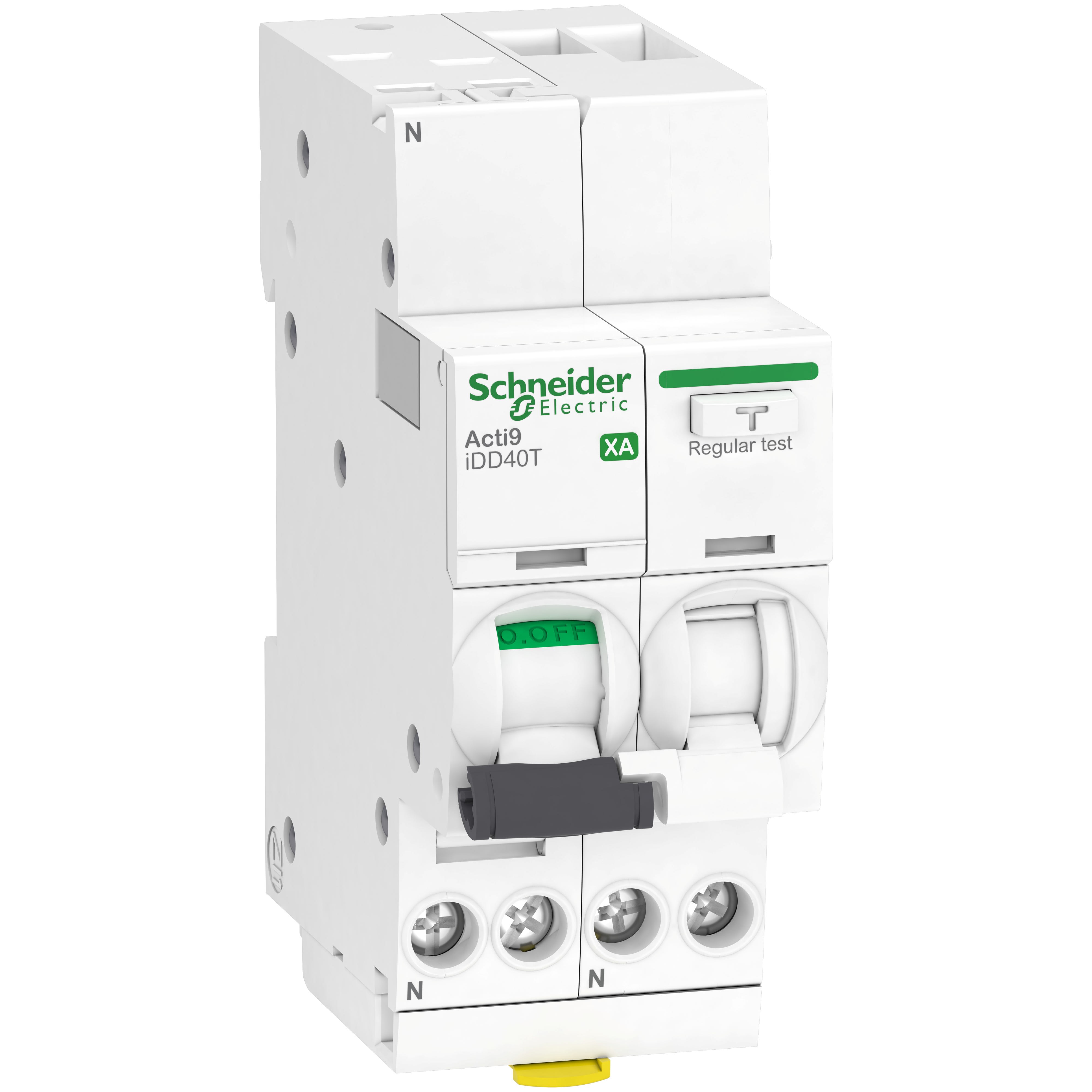 Schneider Electric - Acti9 iDD40T XA - Disj. dif. auto - 1P+N 10A - Crb C - 4500A/6kA - 300mA Type AC