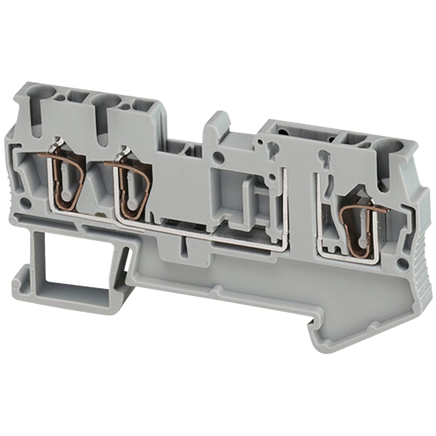 Schneider Electric - Borne à ressort sectionn. avec connecteurs fonctionnels - 3 points 4mm² - gris