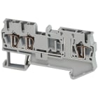 Schneider Electric - Borne à ressort sectionn. avec connecteurs fonctionnels - 3 points 4mm² - gris