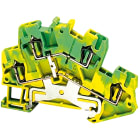 Schneider Electric - Borne à ressort - 2 niveaux - Conducteur de protection 4 pts - 2,5mm² vert/jaune
