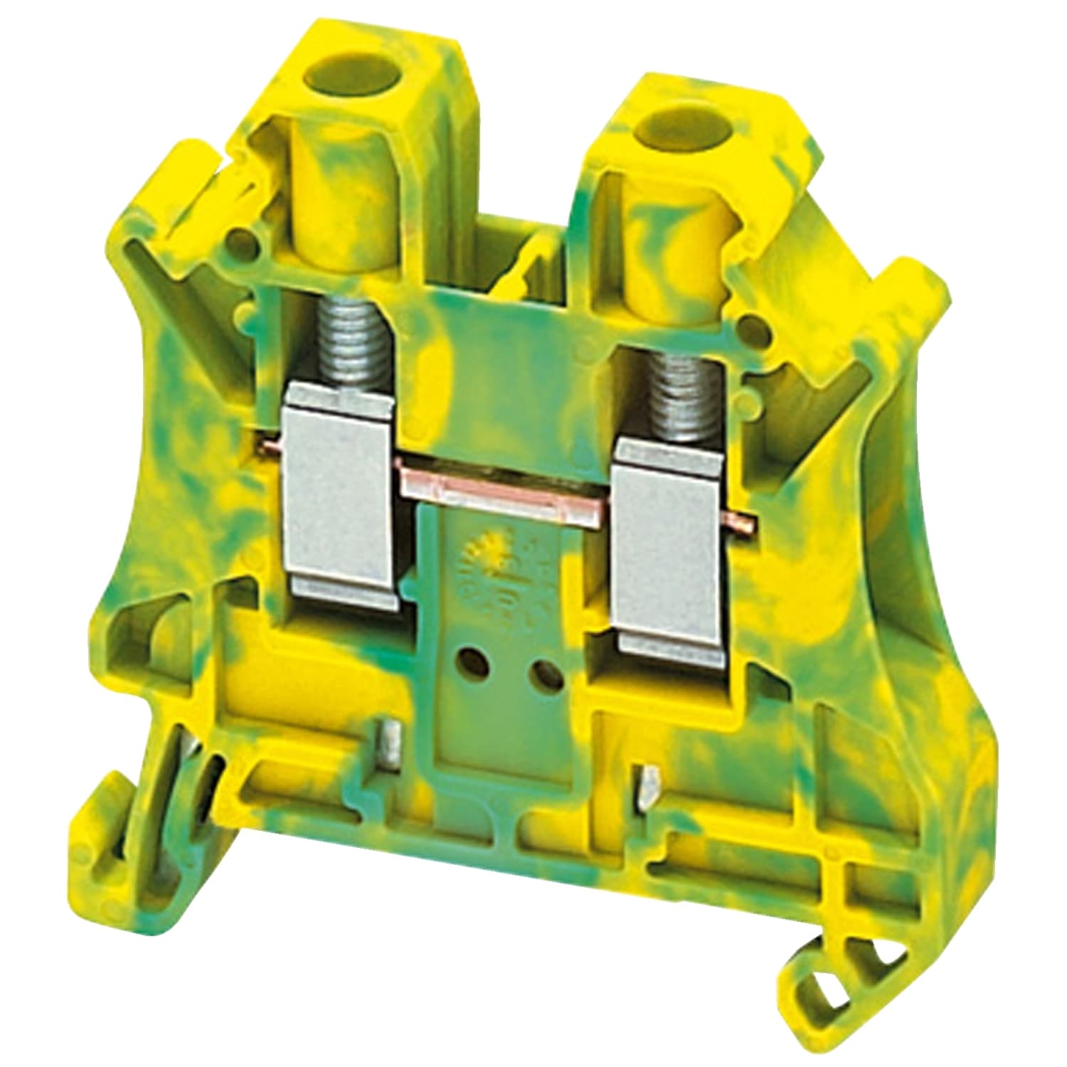 Schneider Electric - Borne à vis - pour conducteur de protection - 2 points - 6mm² - vert/jaune