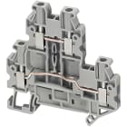 Schneider Electric - Borne à vis - 2 niveaux - passant - 4 points - 2,5mm² - gris