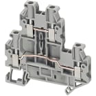 Schneider Electric - Borne à vis - 2 niveaux - passant - 4 points - 4mm² - gris