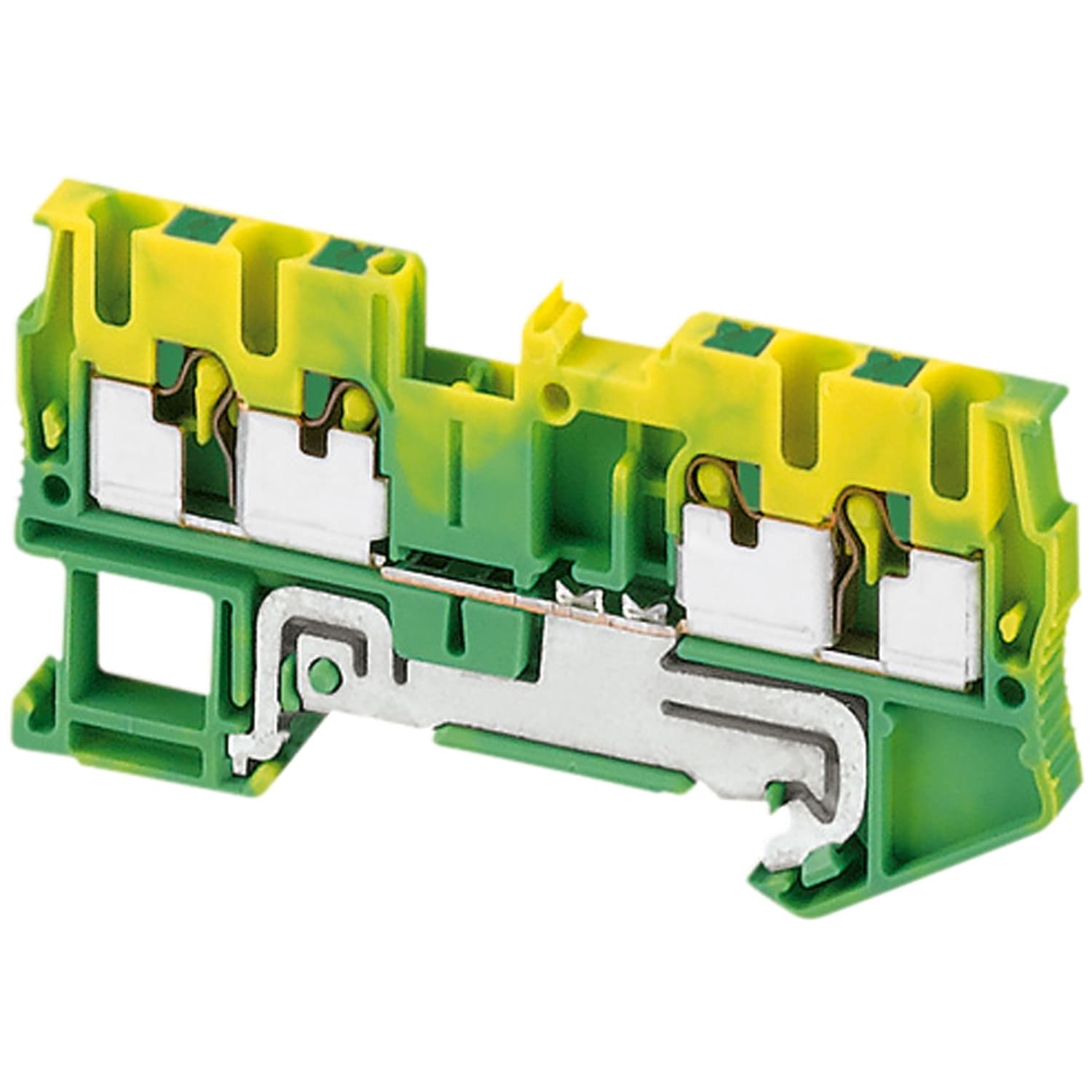 Schneider Electric - Borne push-in - pour conducteur de protection - 4 points - 2,5mm² - vert/jaune