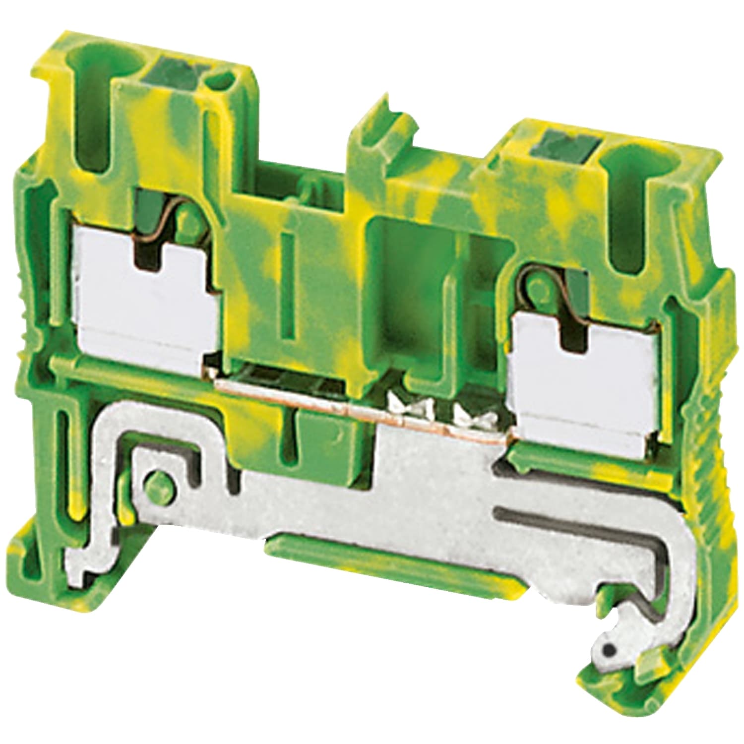 Schneider Electric - Borne push-in - pour conducteur de protection - 2 points - 2,5mm² - vert/jaune