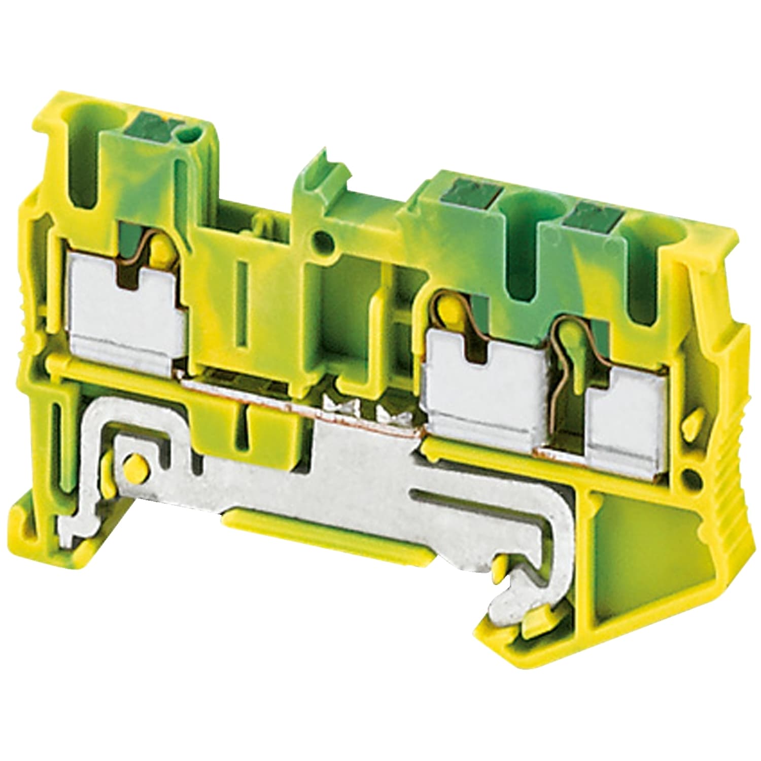 Schneider Electric - Borne push-in - pour conducteur de protection - 3 points - 2,5mm² - vert/jaune