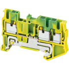 Schneider Electric - Borne push-in - pour conducteur de protection - 3 points - 2,5mm² - vert/jaune