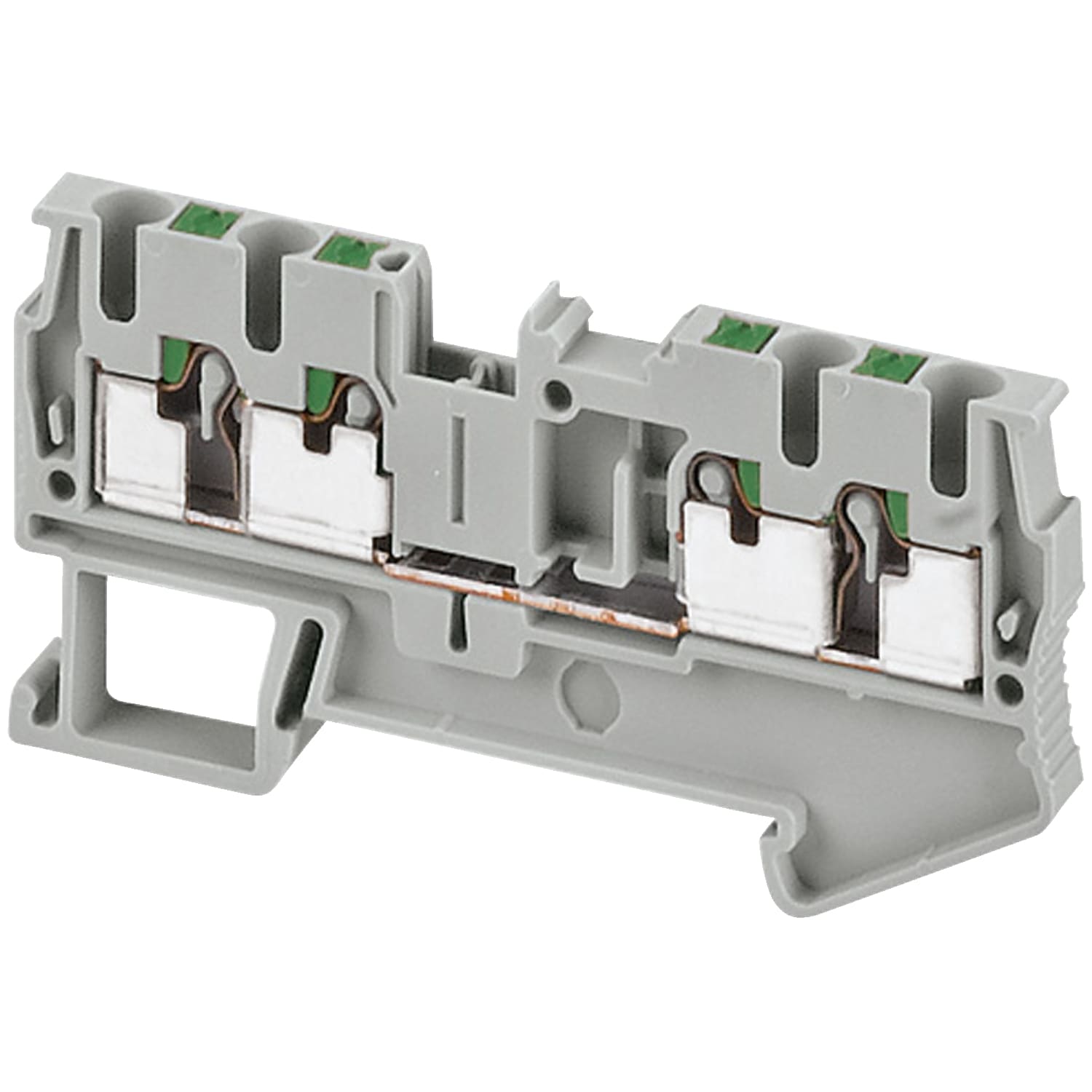 Schneider Electric - Borne push-in - passant - 4 points - 2,5mm² - gris