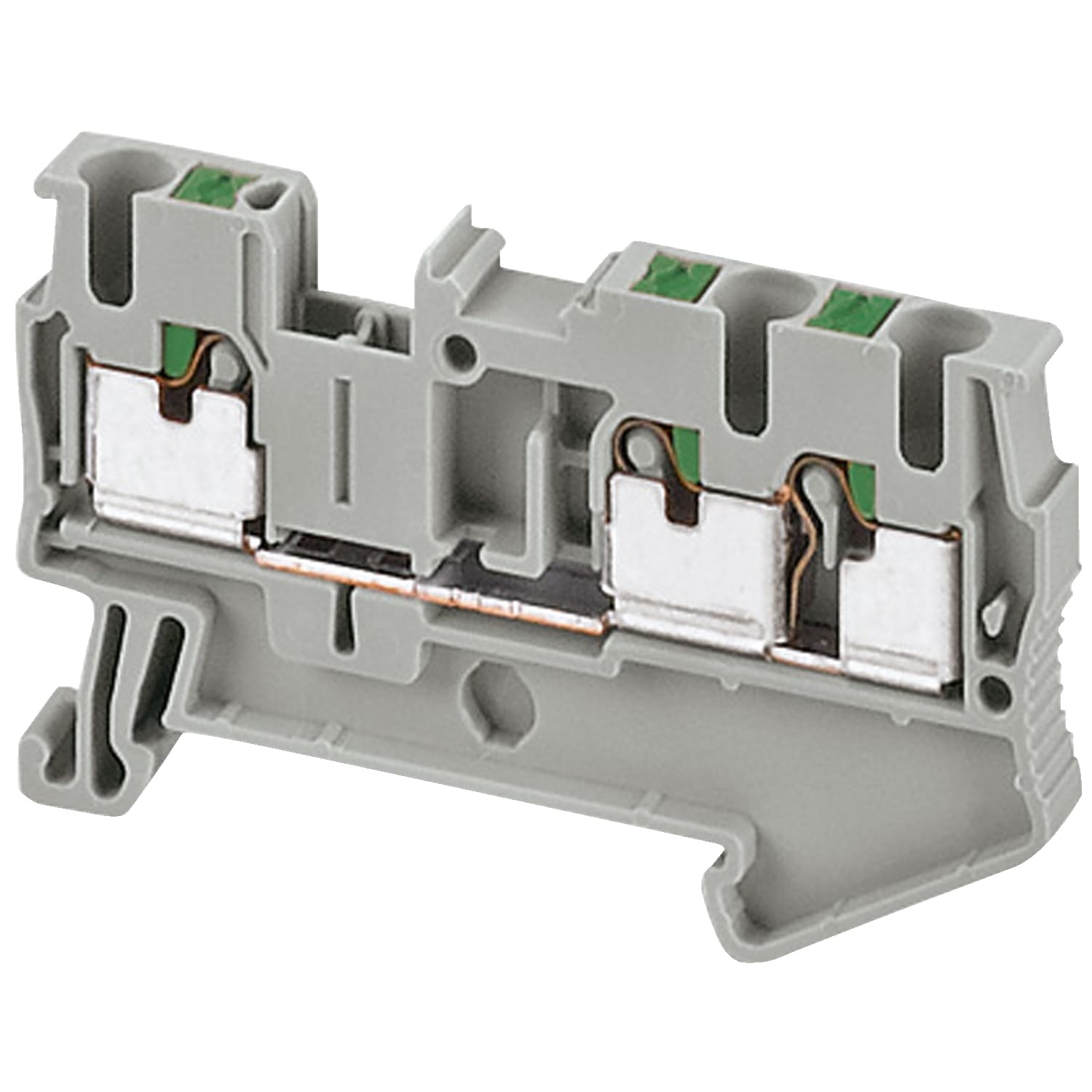 Schneider Electric - Borne push-in - passant - 3 points - 2,5mm2 - gris