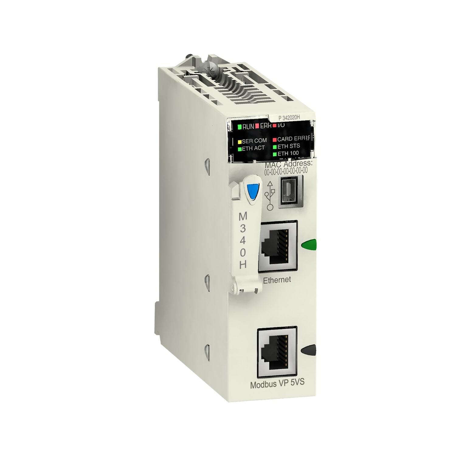 Schneider Electric - Modicon M340 - processeur - 1024 E/S TOR 256 E/S ANA - 1Modbus - 1Eth - durci