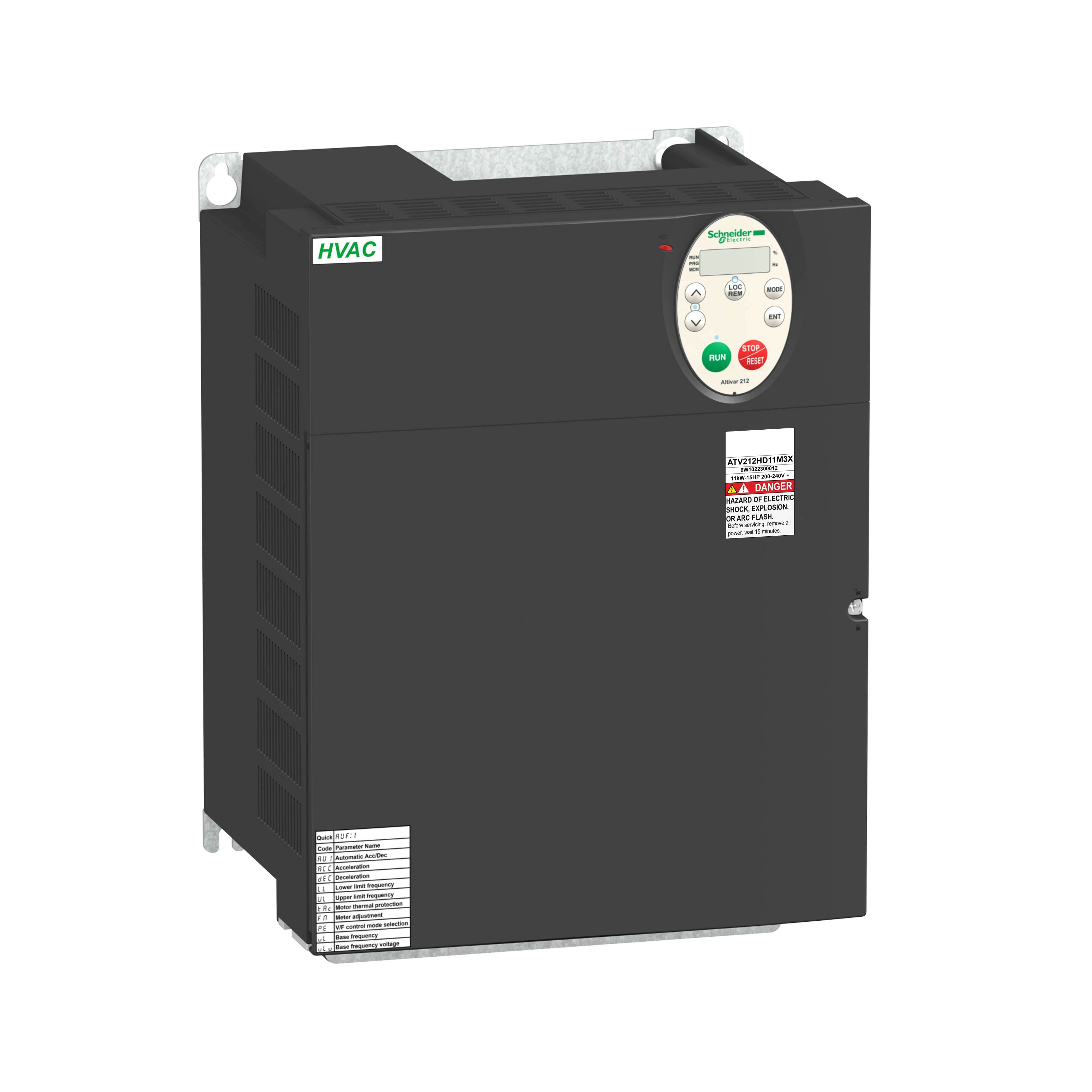 Schneider Electric - Altivar - ATV212 - variateur de vitesse - 18,5kW - 25hp - 240v - ss CEM - IP21