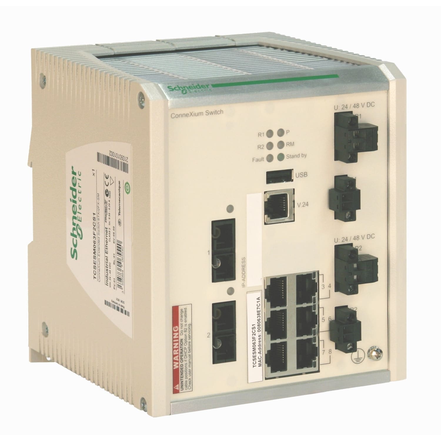 Schneider Electric - ConneXium - switch Ethernet manage RIO - 6 ports cuivre - 2 ports fibre multim.