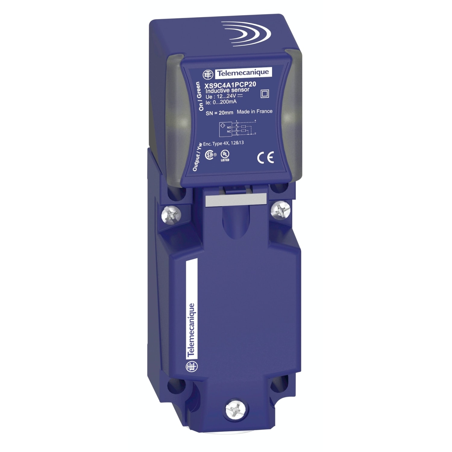 Telemecanique Sensors France - OsiSense XS9 - détecteur inductif - 40x40 - L117mm - PBT - Sn 20 mm - bornes