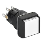 Schneider Electric - Harmony XB6 - bouton-pous. lum. - Ø16mm - à imp. affleurant - 2OF - 24V - blanc