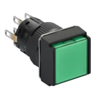 Schneider Electric - Harmony XB6 - bouton-pous. lum. - Ø16mm - à imp. affleurant - 2OF - 24V - vert