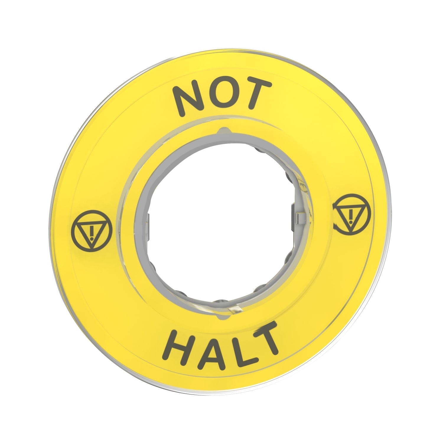 Schneider Electric - Harmony - etiquette circulaire jaune 3D - D60 - Not-Halt