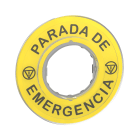 Schneider Electric - Harmony - etiquette circulaire jaune 3D - D60 - Parada de Emergencia