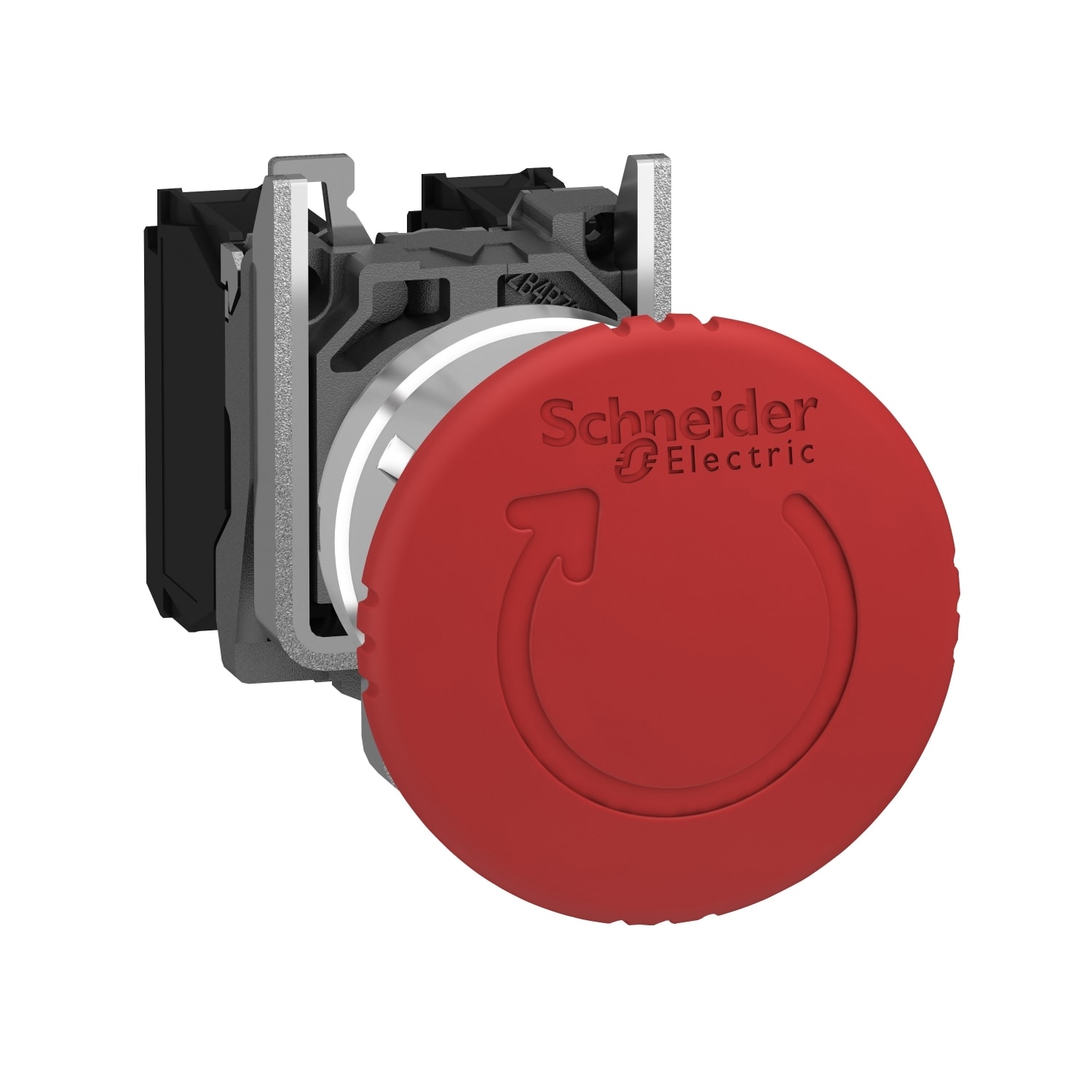 Schneider Electric - Harmony XB4 - bouton arret urgence - D40 - pousser tourner - rouge - 2O - vis