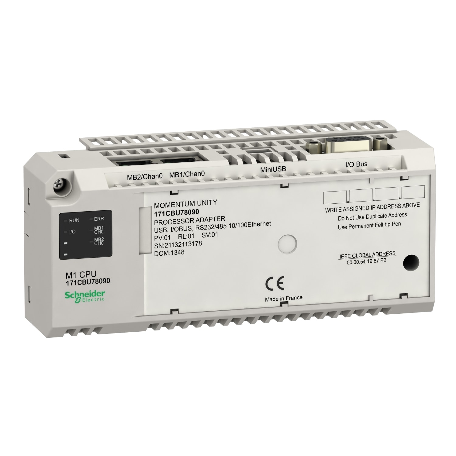 Schneider Electric - Momentum - Unity m1 cpu - rs232/485 rs485 usb iobus