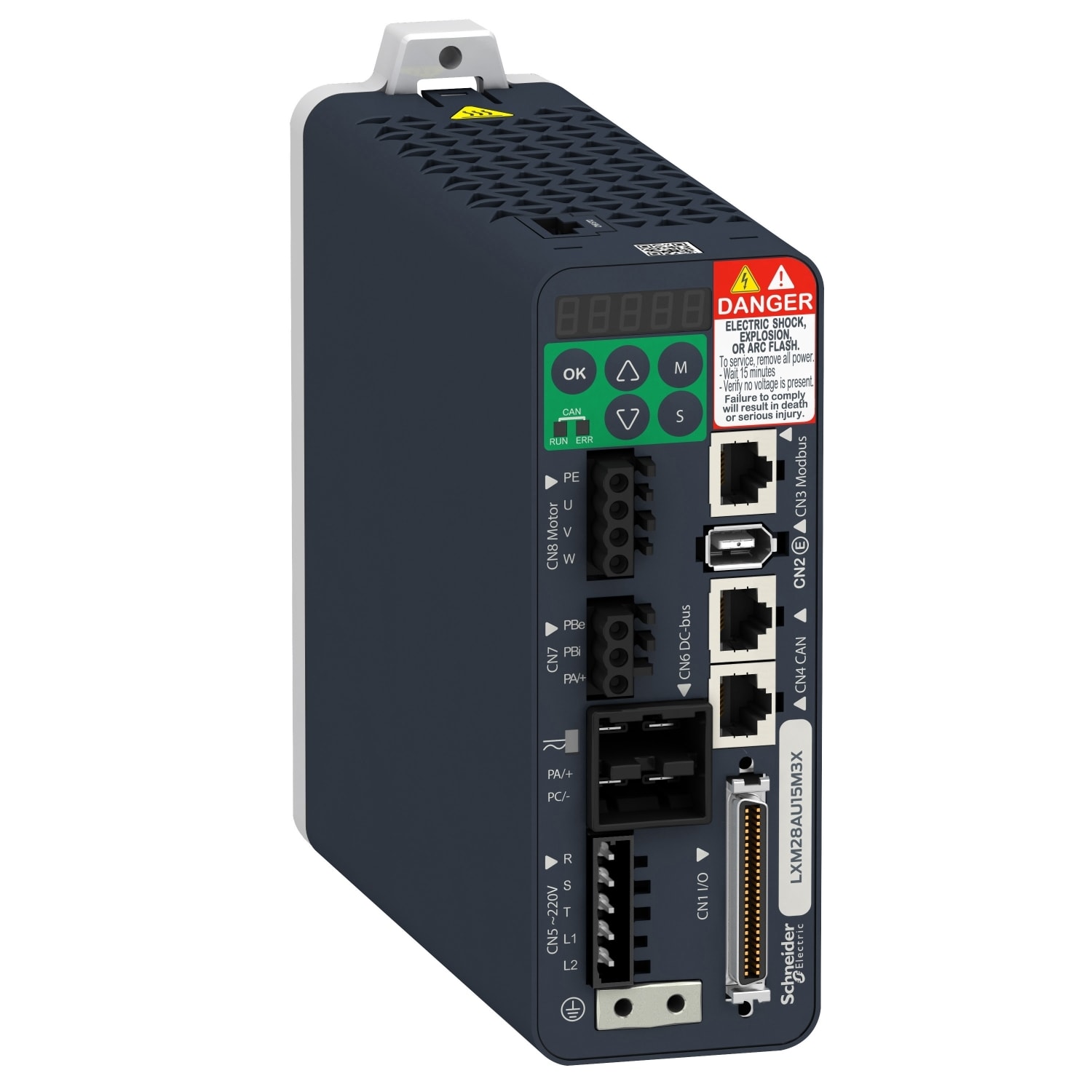 Schneider Electric - Lexium-Variateur lxm28A Canopen 10E/5S-STO SIL2-Alimentation 1/3ph 230Vac 1,0kw