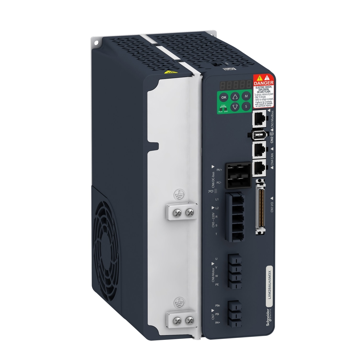 Schneider Electric - Lexium-Variateur lxm28A Canopen 10E/5S-STO SIL2-Alimentation 1/3ph 230Vac 4,5kw