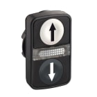 Schneider Electric - Harmony tête bt-pous doub touche Ø22 blanc+noir flèche haut flèche bas IP66