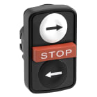 Schneider Electric - Harmony tête bt-pous Ø22 blanche+noire+rouge flèch droite gauche STOP- IP66