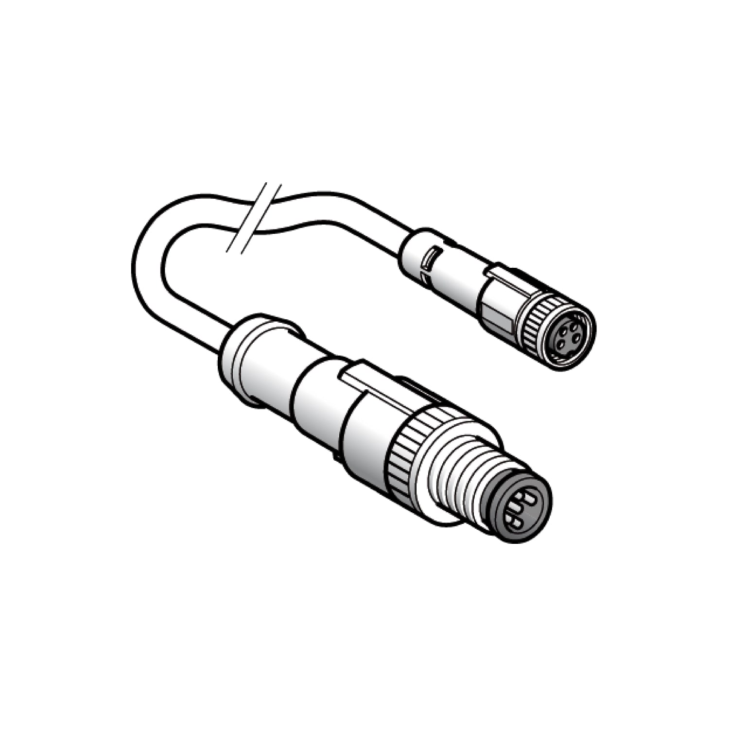 Telemecanique Sensors France - OsiSense XZ - rallonge - mâle M12 3broches droit - fem. M8 3broches droit - 1m