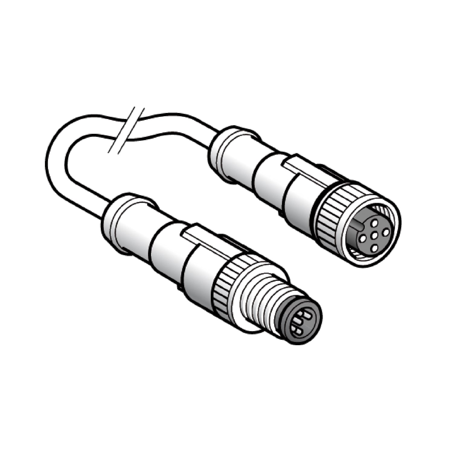 Telemecanique Sensors France - OsiSense XZ - rallonge - mâle M12 3broches droit - fem. M12 3broches droit - 2m