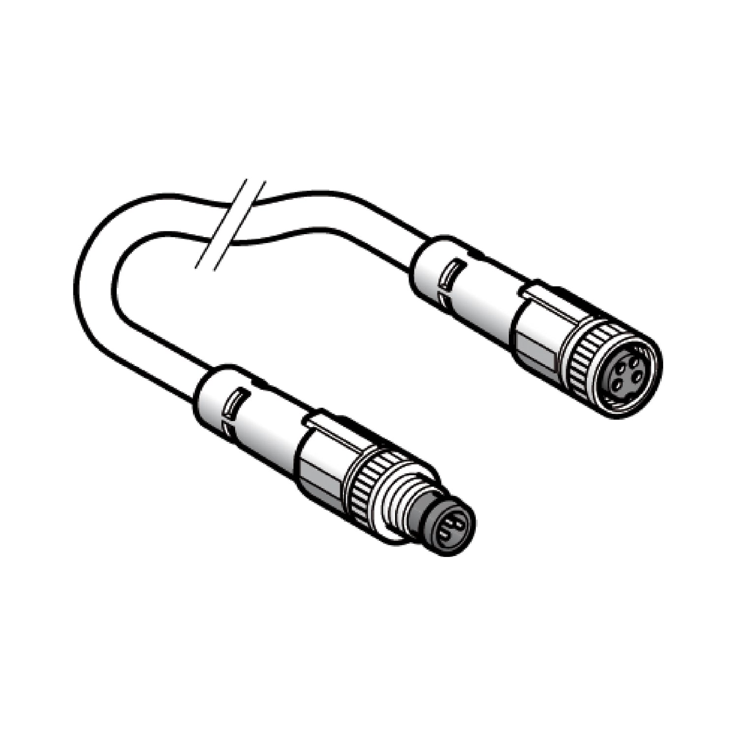 Telemecanique Sensors France - OsiSense XZ - rallonge - mâle M8 3broches droit - fem. M8 4broches droit - 2m