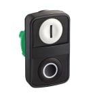 Schneider Electric - Harmony tête bt-pous double touche - Ø22 - blanc + noir - E - S - IP66, IP69 K