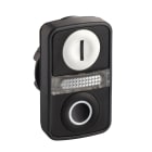 Schneider Electric - Harmony tête bt-pous double touche - Ø22 - blanc + noir - E - S - IP66, IP69K