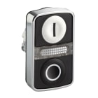 Schneider Electric - Harmony tête bt-pous double touche - Ø22 - blanc + noir - E - S - IP66, IP69K