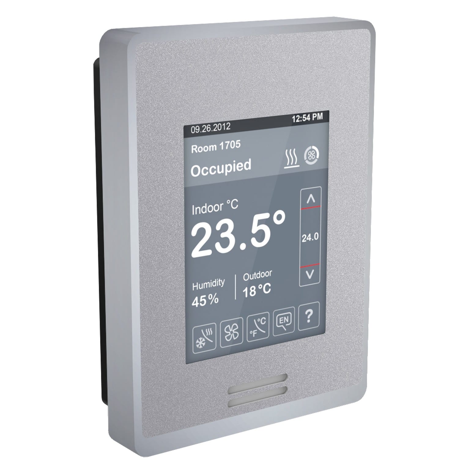 Schneider Electric - Thermostat intelligent argent/argent - BACnet/Modbus + hygrométrie