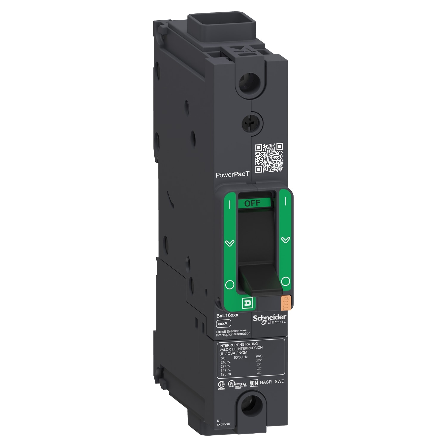 Schneider Electric - PowerPact B - disjoncteur BG - 35kA 347V - TM50D - 1P - cosse