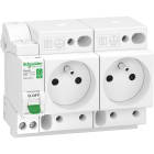 Schneider Electric - Resi9 XE - combine disj+2 prises courant - 1P+N - 16A - courbe C - embrochable