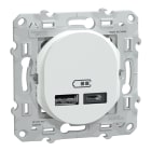 Schneider Electric - Ovalis - double chargeur USB A+C 12W - Blanc