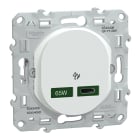 Schneider Electric - Ovalis - Chargeur USB-C 65W - Forte puissance pour charge app. mobiles - Blanc