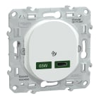 Schneider Electric - Ovalis - Chargeur USB-C 65W - Forte puissance pour charge app. mobiles - Blanc