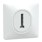 Schneider Electric - Ovalis - Prise téléphone en T - 8 contacts - avec plaque - Blanc