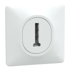 Schneider Electric - Ovalis - Prise téléphone en T - 8 contacts - avec plaque - Blanc
