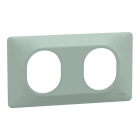 Schneider Electric - Ovalis - Plaque de finition - 2 postes Horizontal - entraxe 71mm - Sauge