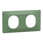Schneider Electric - Ovalis - Plaque de finition - 2 postes Horizontal - entraxe 71mm - Vert Forêt